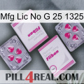Mfg Lic No G 25 1325 33